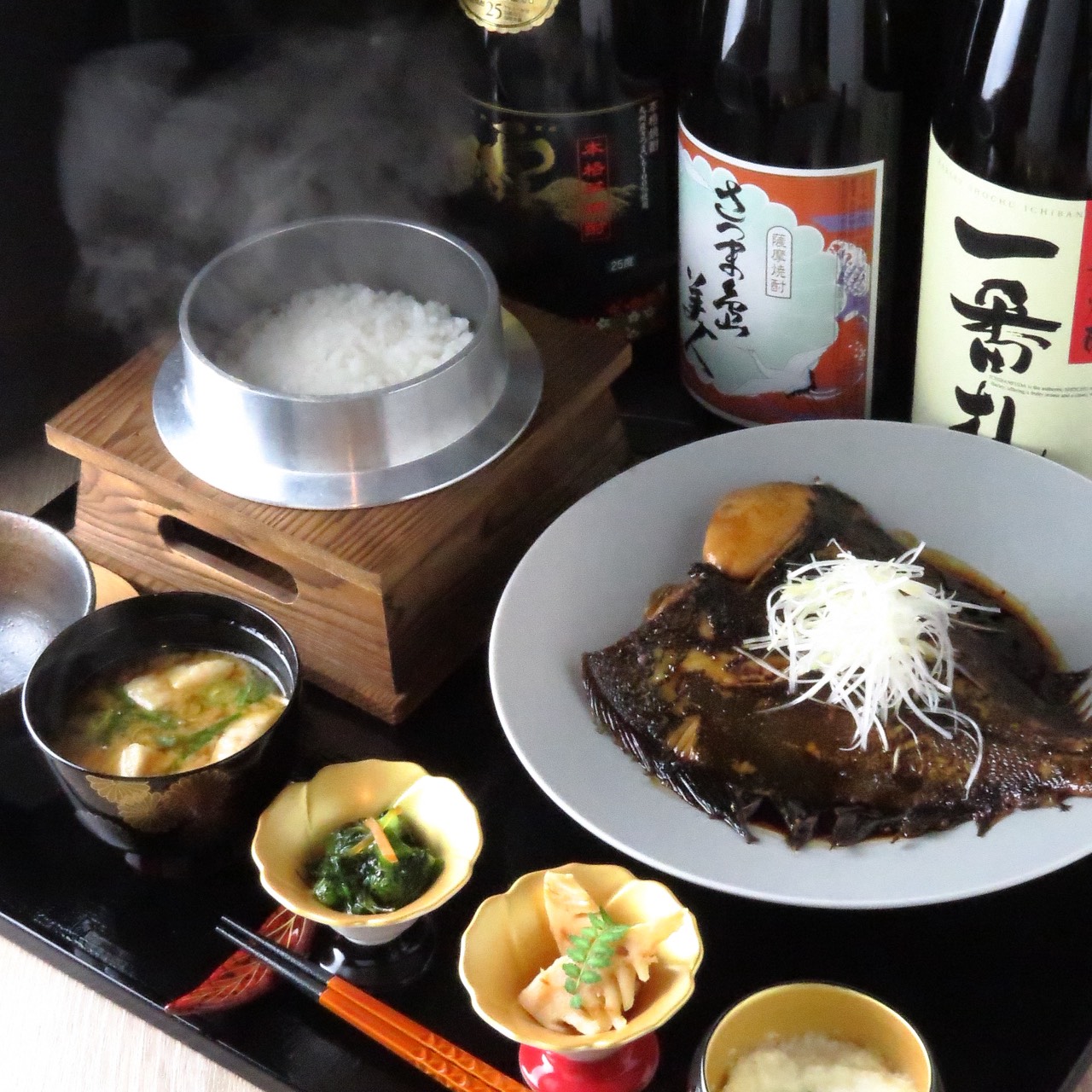 浅羽カレイの煮付け御膳