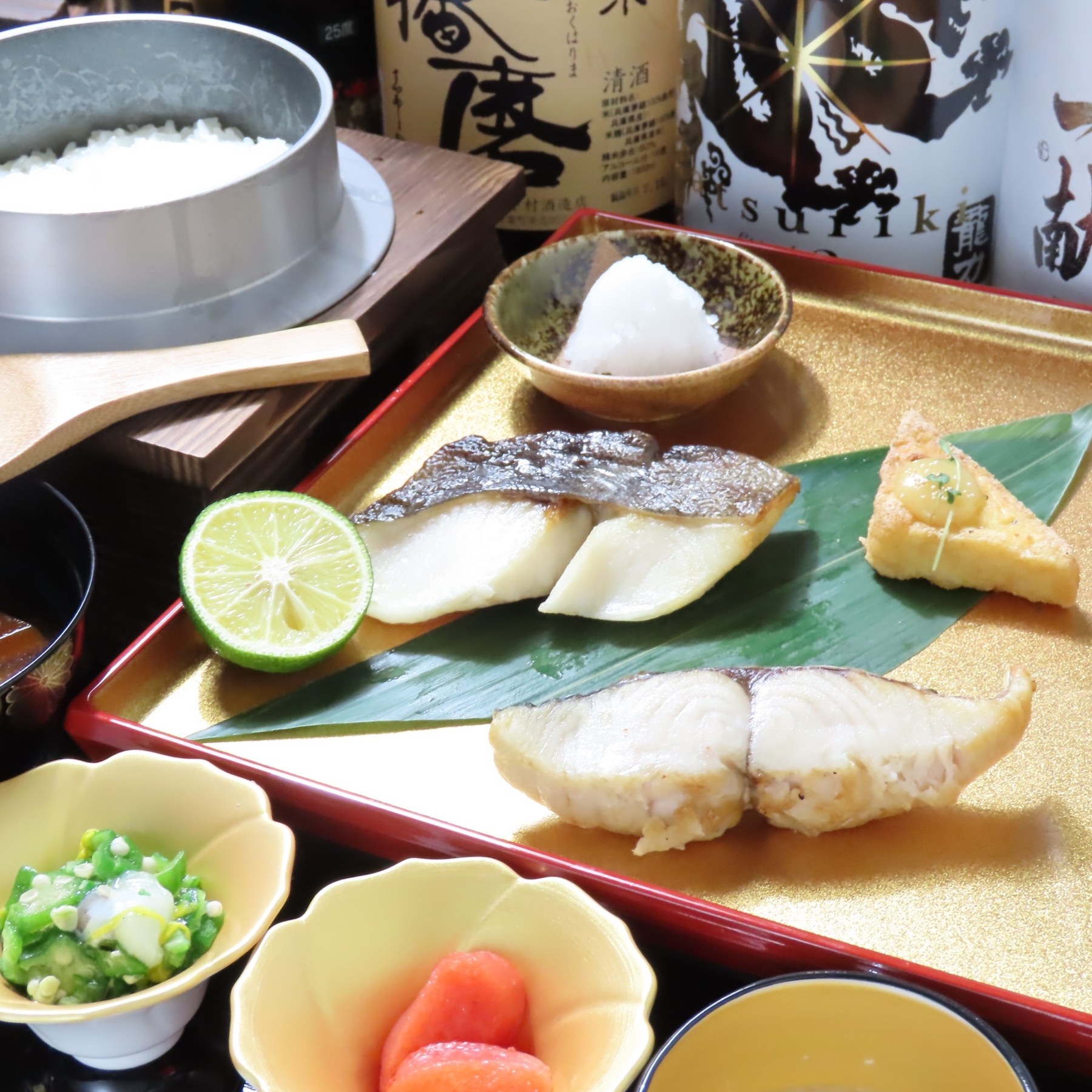 銀だら炭干しと塩干しサワラ御膳（約70g＋70g）